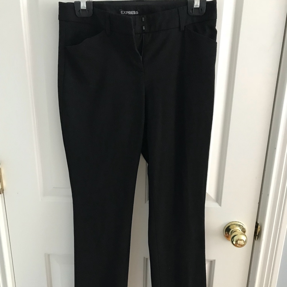 Express Editor barely there boot, black pants